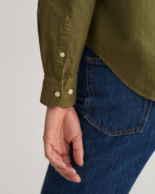 camisa oxford tingida regular fit N424C595 caçador verde GANT mulheres