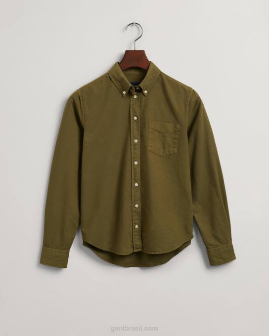 camisa oxford tingida regular fit N424C595 caçador verde GANT mulheres