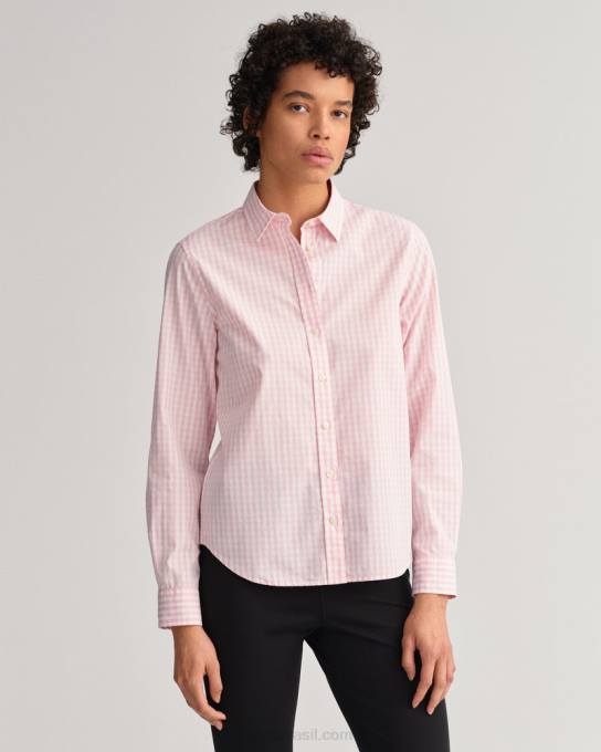 camisa xadrez regular fit N424C592 rosa formal GANT mulheres