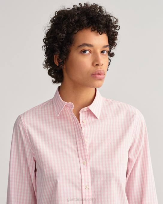 camisa xadrez regular fit N424C592 rosa formal GANT mulheres