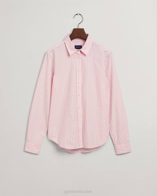 camisa xadrez regular fit N424C592 rosa formal GANT mulheres