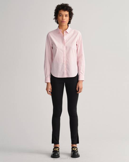 camisa xadrez regular fit N424C592 rosa formal GANT mulheres
