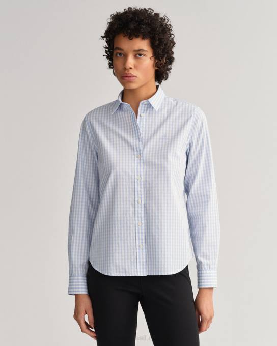 camisa xadrez regular fit N424C597 azul hamptons GANT mulheres