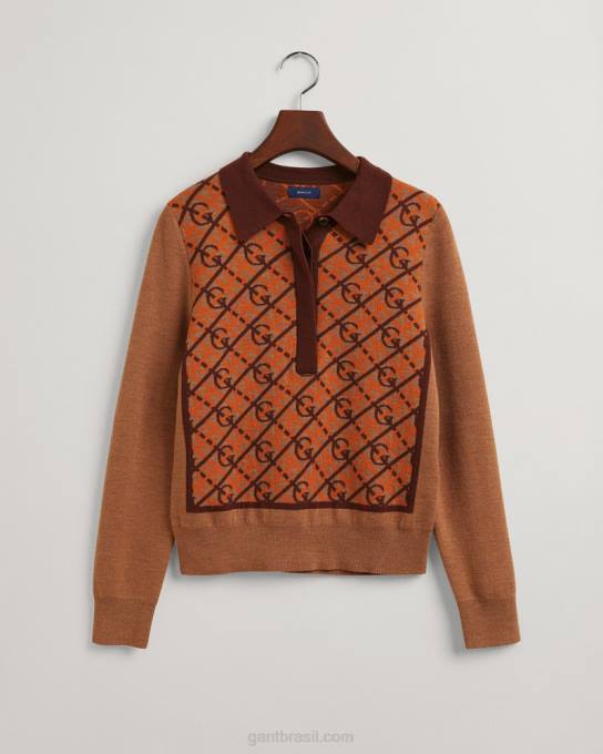 g top gola estampada N424C657 noz torrada GANT mulheres