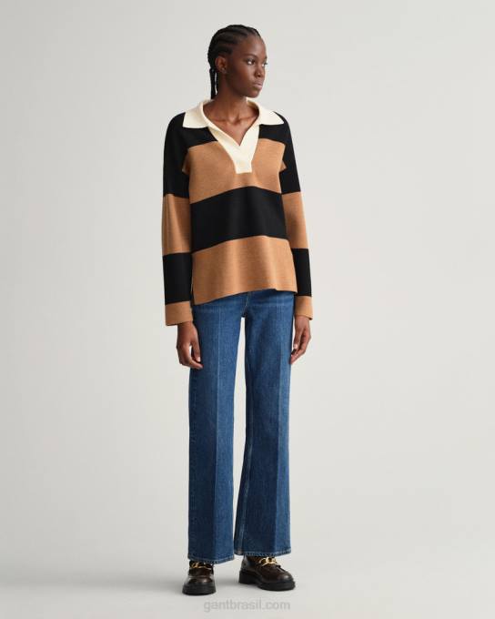 rugger pesado listrado N424C658 noz torrada GANT mulheres