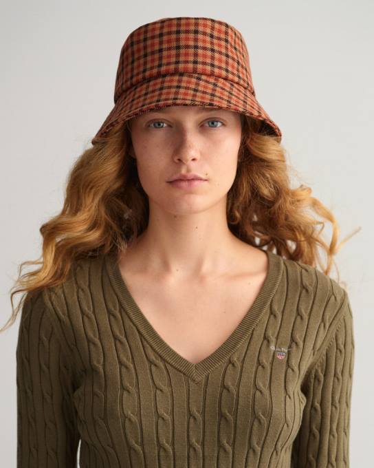 suéter de decote em v de cabo de algodão elástico N424C683 caçador verde GANT mulheres