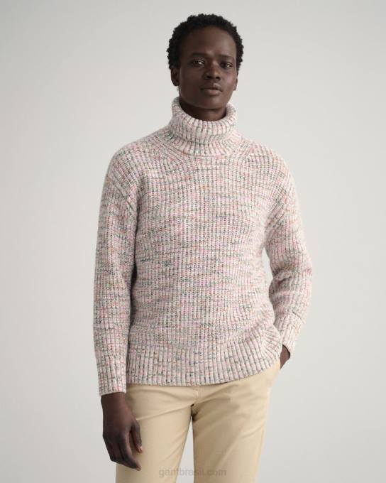 suéter de gola alta multicolor N424C656 creme GANT mulheres