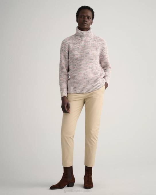 suéter de gola alta multicolor N424C656 creme GANT mulheres