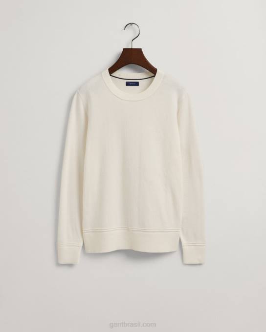 suéter de gola redonda de algodão leve N424C680 casca de ovo GANT mulheres