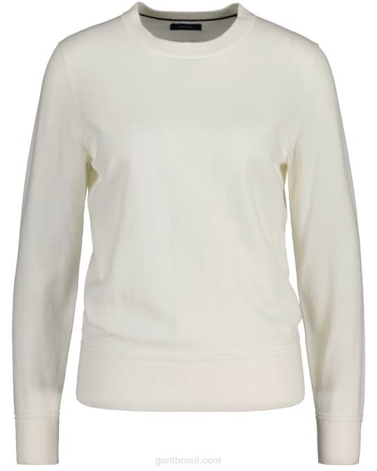 suéter de gola redonda de algodão leve N424C680 casca de ovo GANT mulheres