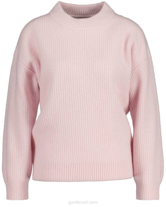 suéter gola redonda canelada de lã N424C707 peônia de prata GANT mulheres