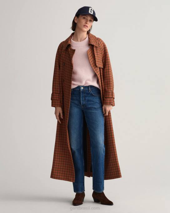 suéter gola redonda canelada de lã N424C707 peônia de prata GANT mulheres