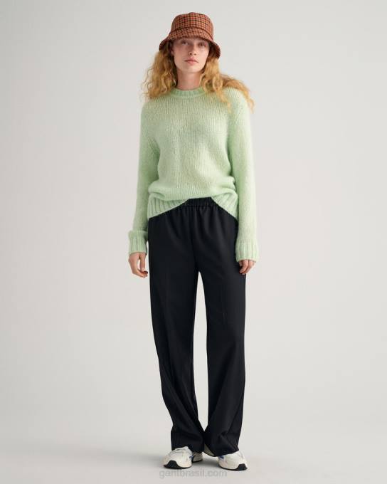 suéter gola redonda de mohair sólido N424C669 spray verde GANT mulheres