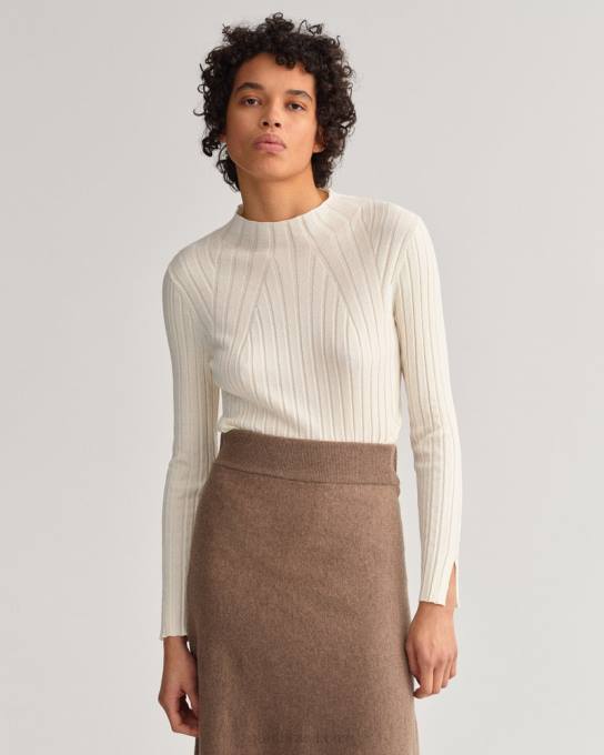 top de malha com nervuras N424C671 creme GANT mulheres