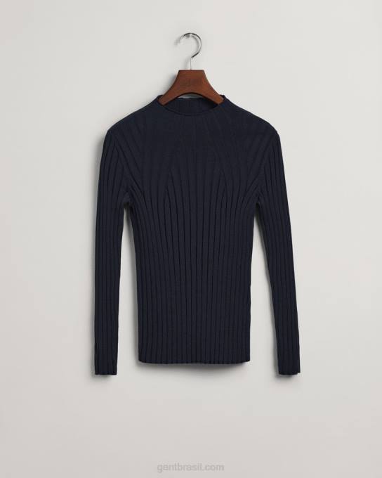 top de malha com nervuras N424C697 noite azul GANT mulheres