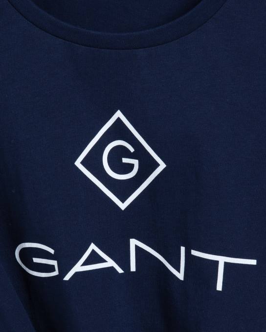 camiseta com logotipo N424C621 noite azul GANT mulheres