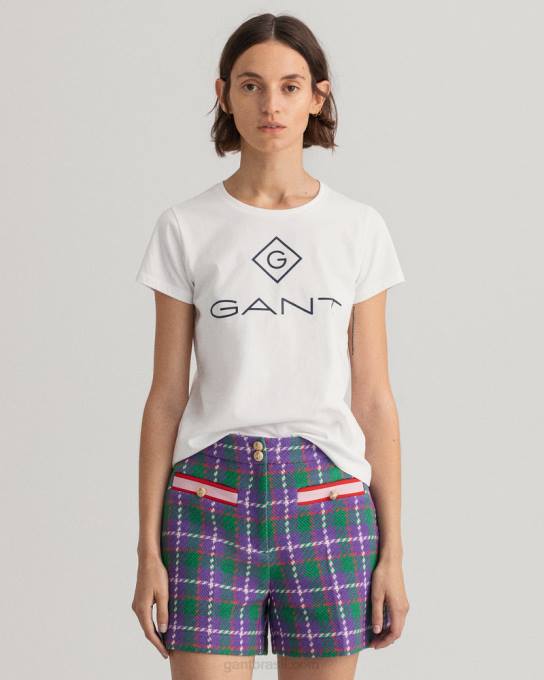 camiseta com logotipo N424C639 branco GANT mulheres