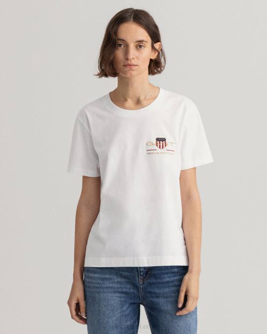 camiseta escudo de arquivo N424C618 branco GANT mulheres