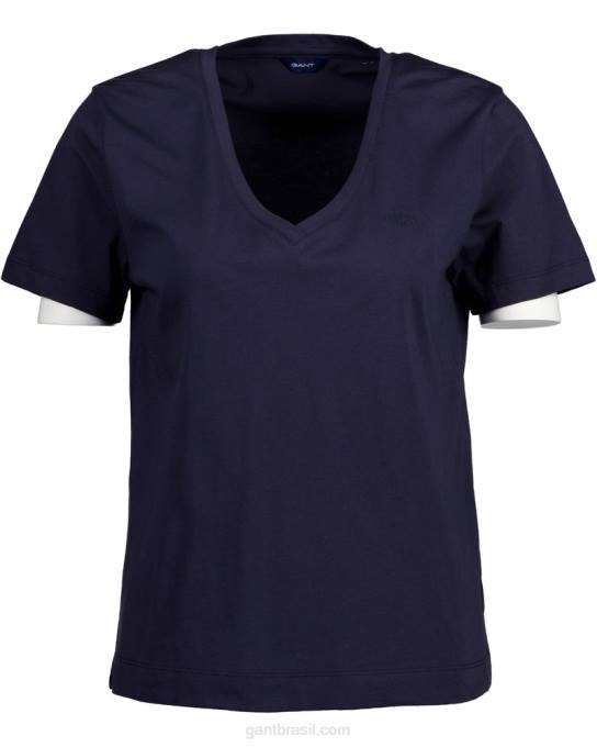 camiseta gola v original N424C620 noite azul GANT mulheres