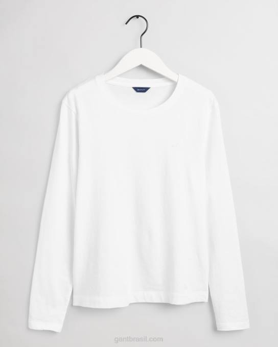 camiseta manga longa original N424C636 branco GANT mulheres