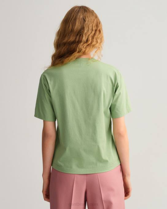 icon g t-shirt essencial N424C603 eucalipto verde GANT mulheres