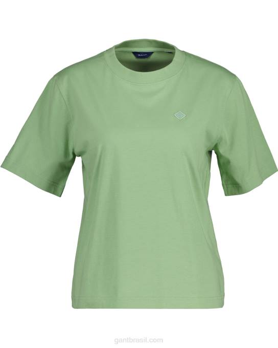 icon g t-shirt essencial N424C603 eucalipto verde GANT mulheres