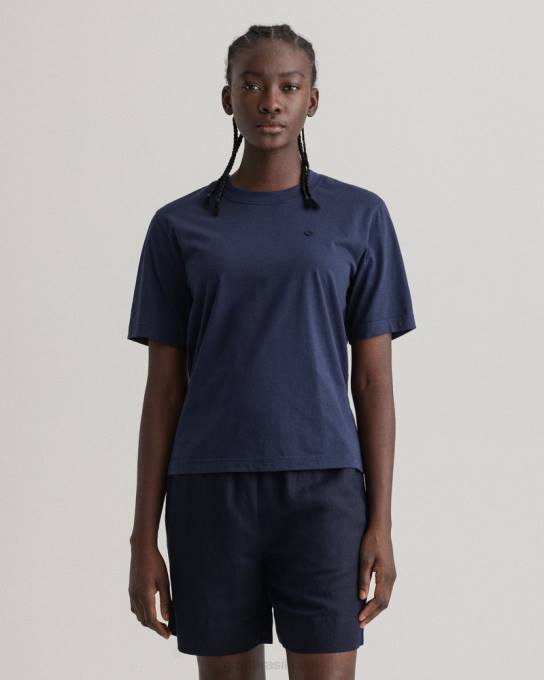 icon g t-shirt essencial N424C604 noite azul GANT mulheres