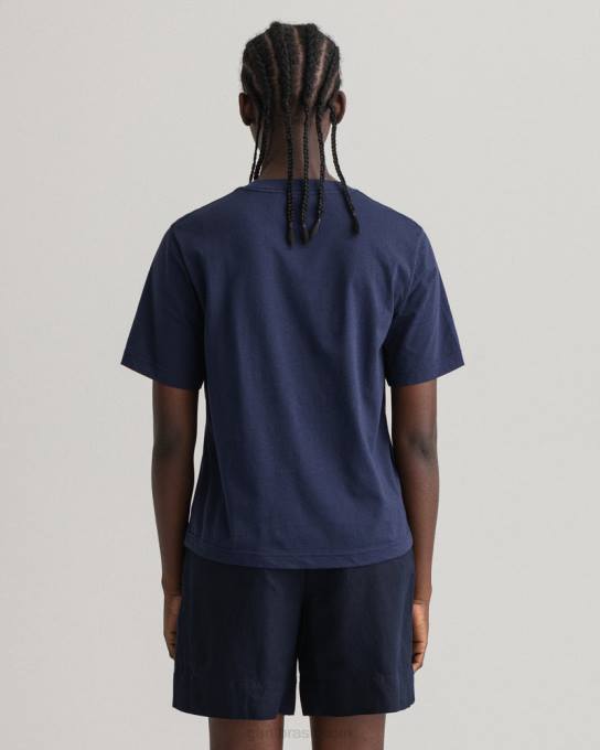 icon g t-shirt essencial N424C604 noite azul GANT mulheres