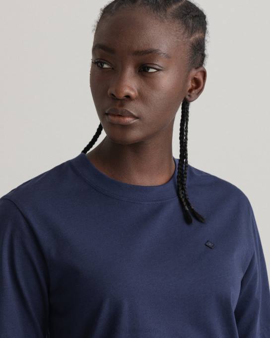 icon g t-shirt essencial N424C604 noite azul GANT mulheres