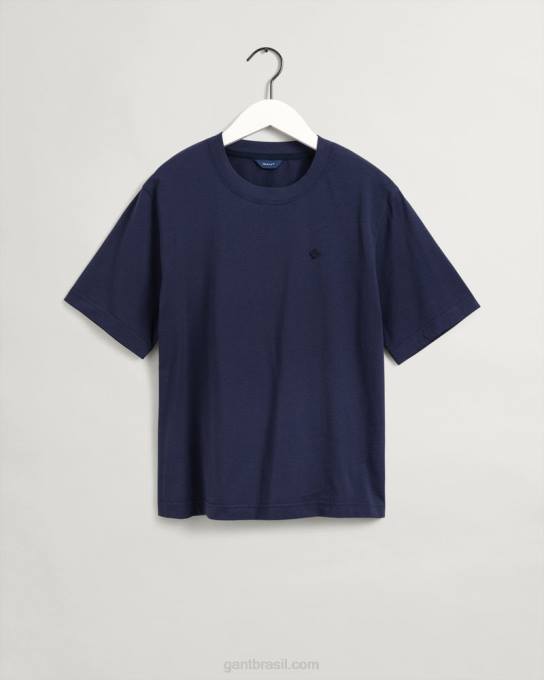 icon g t-shirt essencial N424C604 noite azul GANT mulheres