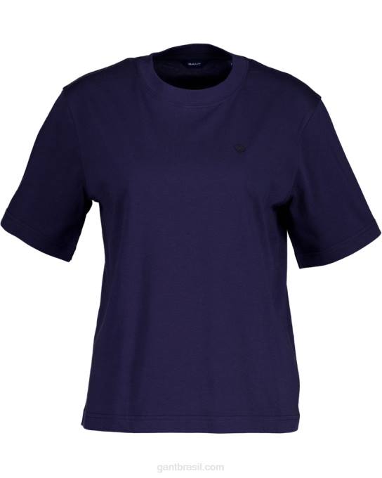 icon g t-shirt essencial N424C604 noite azul GANT mulheres