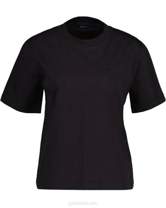 icon g t-shirt essencial N424C606 Ébano preto GANT mulheres
