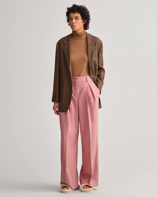 suéter de gola alta manga longa jérsei N424C624 noz torrada GANT mulheres