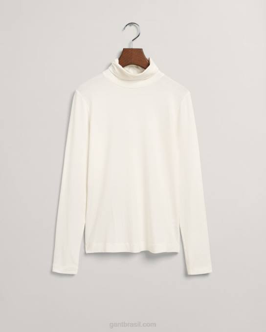suéter de gola alta manga longa jérsei N424C625 off white GANT mulheres