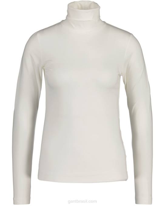 suéter de gola alta manga longa jérsei N424C625 off white GANT mulheres