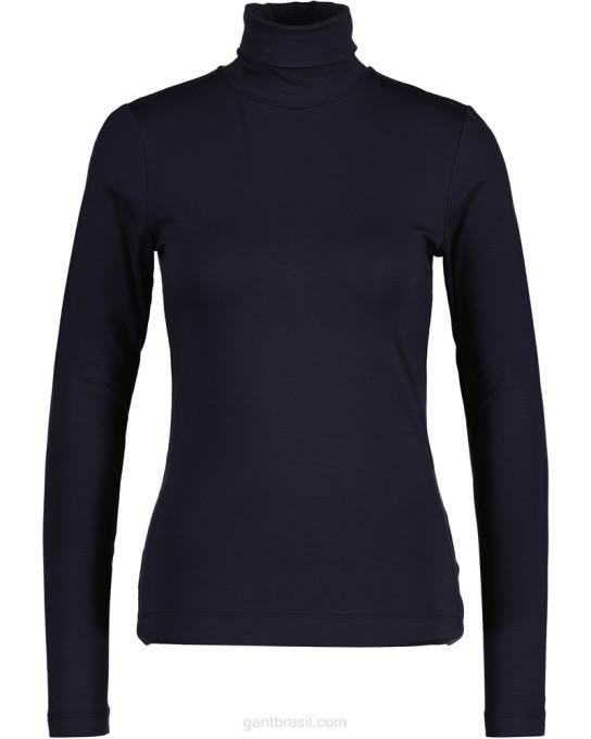 suéter de gola alta manga longa jérsei N424C637 noite azul GANT mulheres