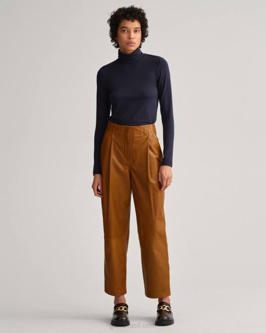 suéter de gola alta manga longa jérsei N424C637 noite azul GANT mulheres