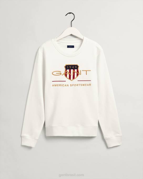 escudo de arquivo feminino suor de gola redonda N424C719 casca de ovo GANT mulheres