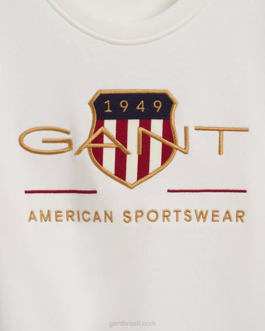 escudo de arquivo feminino suor de gola redonda N424C719 casca de ovo GANT mulheres