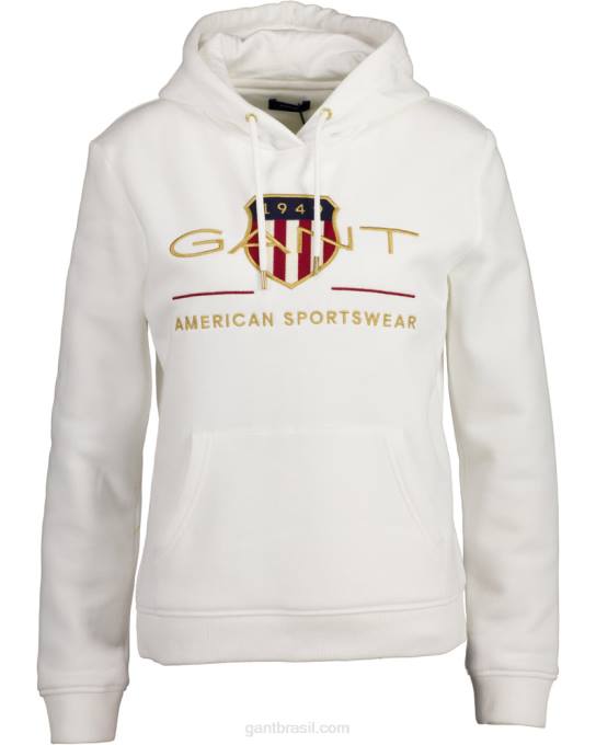 moletom com capuz de escudo de arquivo feminino N424C723 casca de ovo GANT mulheres