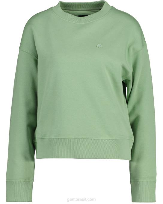 moletom gola careca icon g essencial N424C711 eucalipto verde GANT mulheres