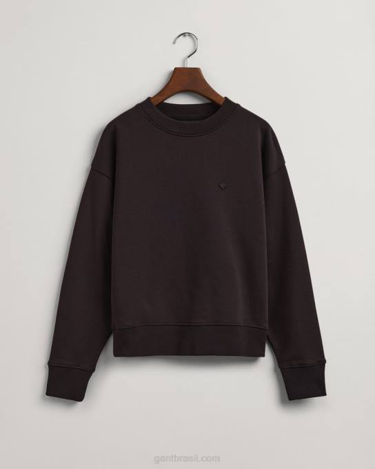 moletom gola careca icon g essencial N424C717 Ébano preto GANT mulheres