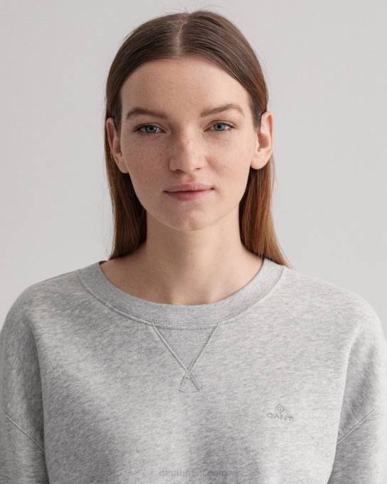 moletom gola redonda original N424C737 melange cinza claro GANT mulheres