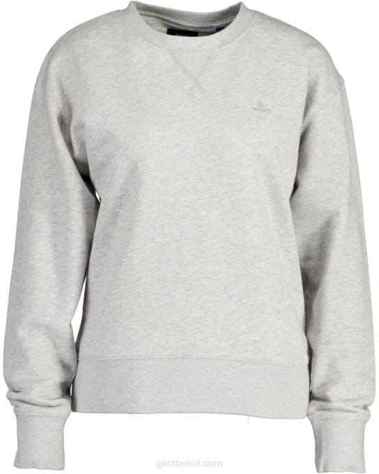 moletom gola redonda original N424C737 melange cinza claro GANT mulheres