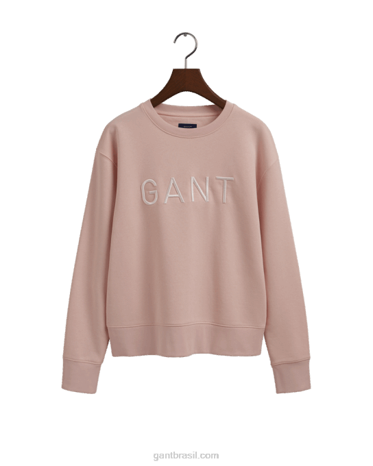 suéter decote careca tonal N424C709 peônia de prata GANT mulheres