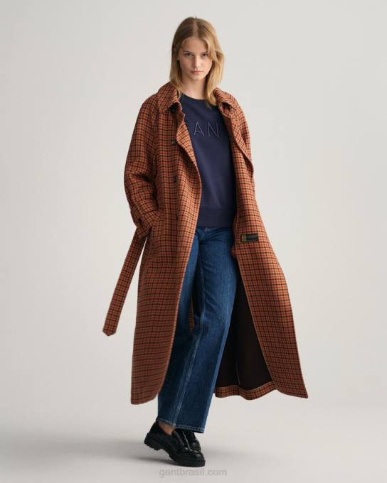 suéter decote careca tonal N424C710 noite azul GANT mulheres