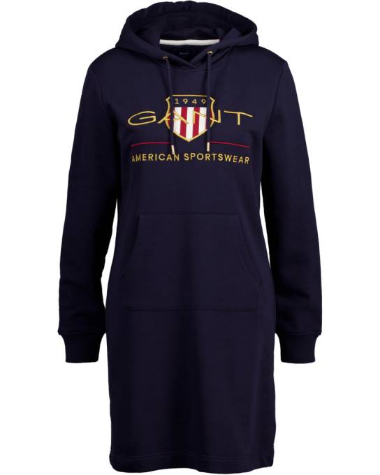 vestido com capuz de escudo de arquivo N424C648 noite azul GANT mulheres