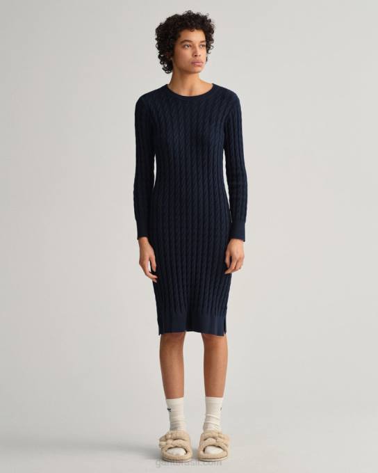 vestido de cabo torcido N424C645 noite azul GANT mulheres
