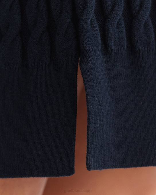 vestido de cabo torcido N424C645 noite azul GANT mulheres