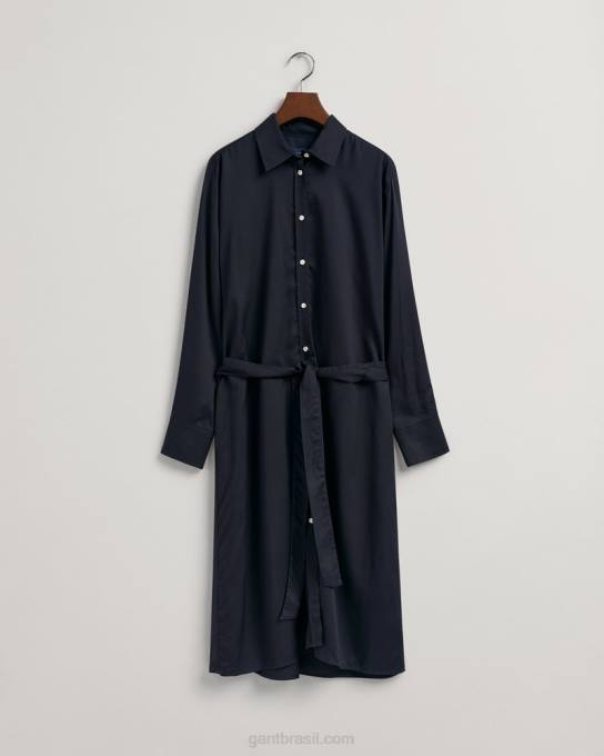 vestido de camisa de uma linha N424C646 noite azul GANT mulheres